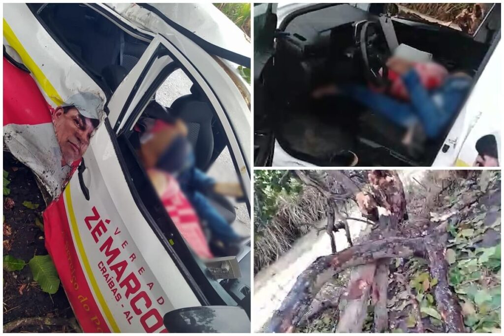 Colisão com carro de vereador deixa duas pessoas mortas no interior de Alagoas