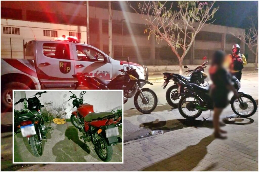 SMTT flagra menores conduzindo motos durante a madrugada em São Miguel dos Campos