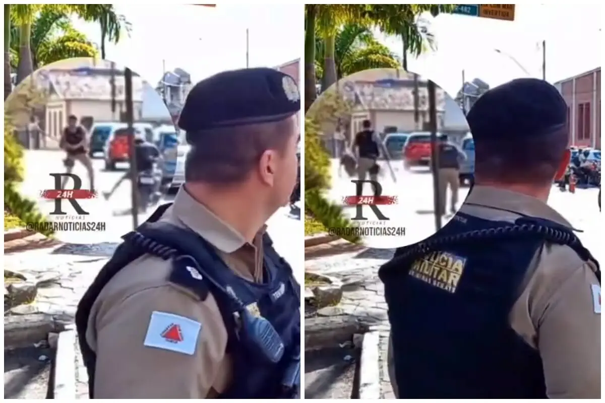 Motociclista tenta fugir de blitz e leva ‘paulada’ de policial militar, assista