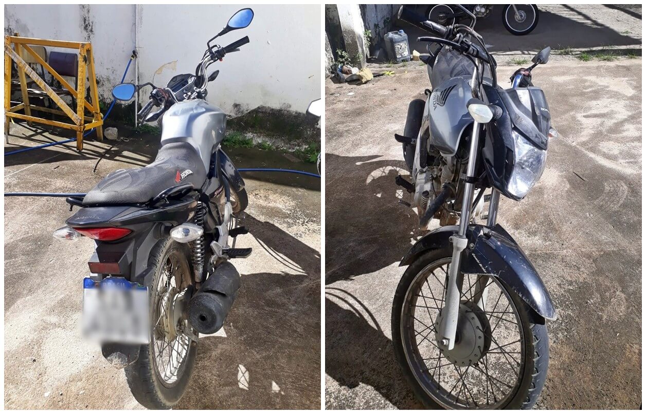 Motocicleta é apreendida após condutor sem CNH fugir de abordagem policial em São Miguel dos Campos
