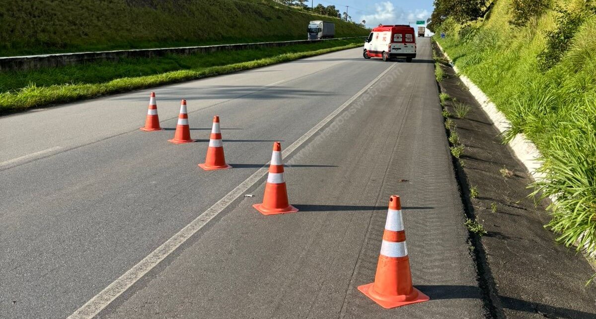 Samu socorre vítima de acidente com moto na BR-101 em São Miguel dos Campos