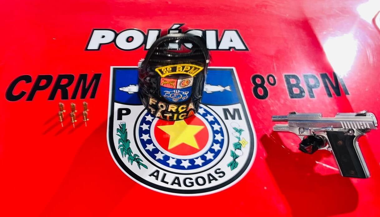 8º BPM prende suspeitos de homicídio e apreende arma usada no crime
