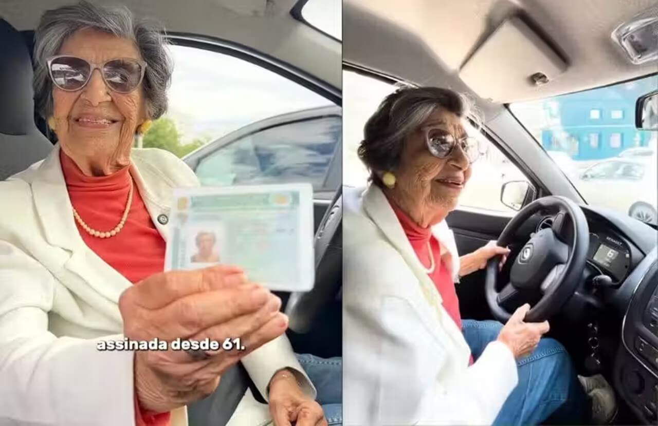 Idosa de 98 anos continua dirigindo e diz que não vai parar antes dos 101