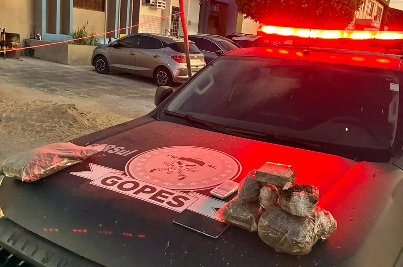 Pelopes da 1ª Cia prende traficante com mais de 2,2 kg de maconha em Campo Alegre