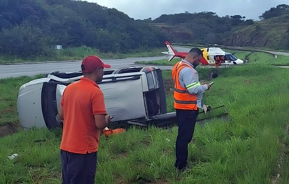 Quatro pessoas ficam feridas após capotamento na BR-101 em Alagoas