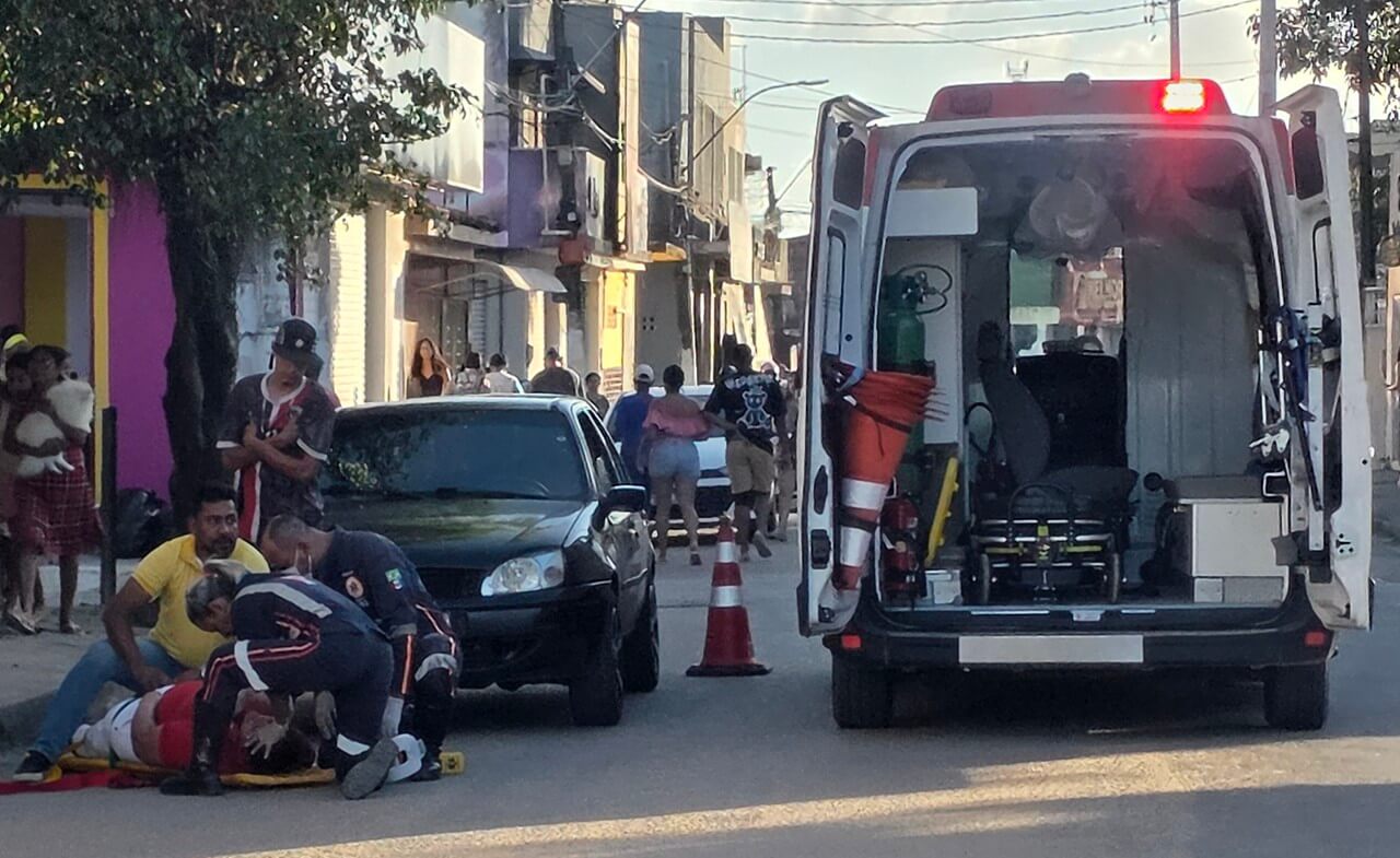 Samu e SMTT atuam em socorro a vitima de atropelamento Sao Miguel dos Campos 2