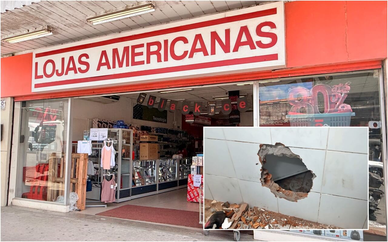 Bandidos arrombam prédio das Lojas Americanas em São Miguel dos Campos