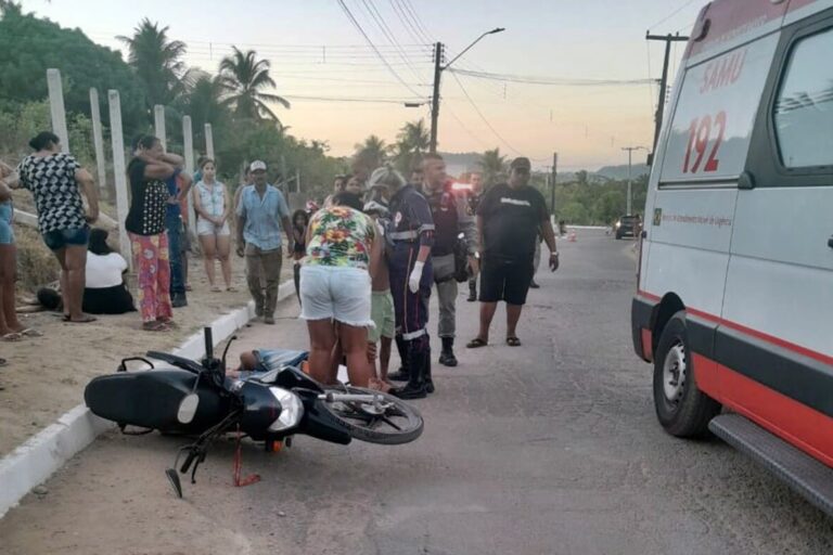 Acidente envolvendo casal e criança em moto deixa três feridos em São Miguel dos Campos