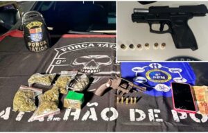 8º BPM apreende armas e drogas em ocorrências distintas