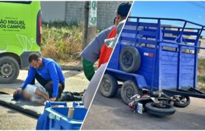 Acidente entre moto e caminhonete deixa motociclista em estado gravíssimo em São Miguel dos Campos