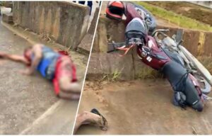 Motociclista fica ferido após colisão em barreira de concreto na BR-101, em São Miguel dos Campos