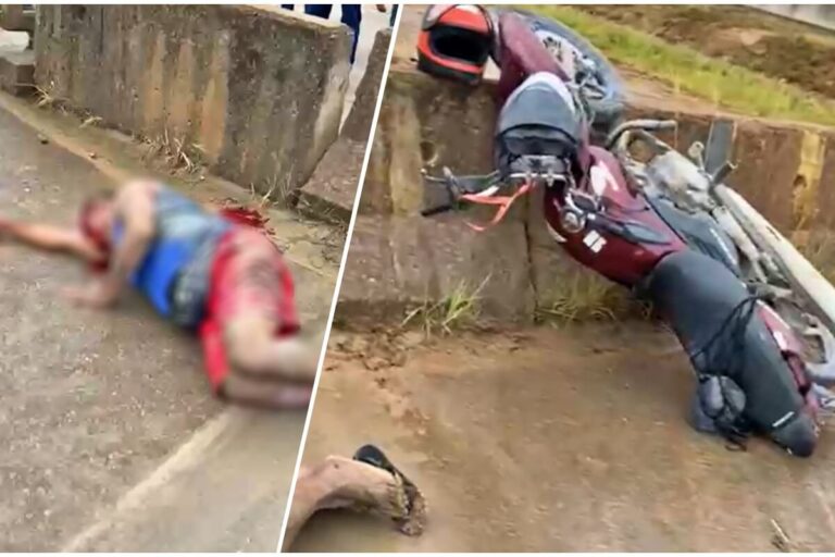 Motociclista fica ferido após colisão em barreira de concreto na BR-101, em São Miguel dos Campos