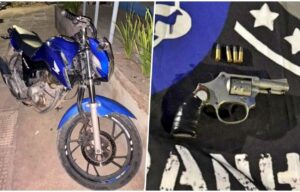 Pelopes da 1ª Cia recupera moto roubada e apreende arma com jovens São Miguel dos Campos